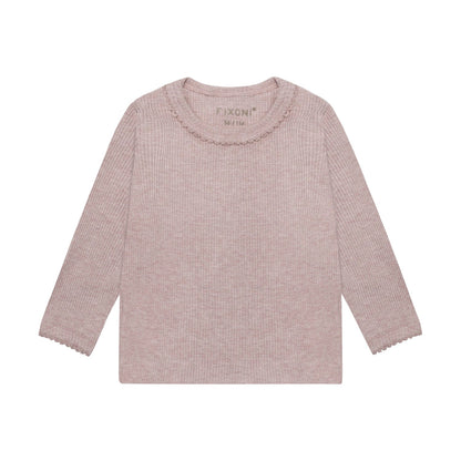 Fixoni | Longsleeve Rib Melange | Roze - 5713438965289