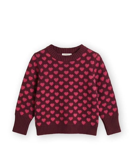 Fliink | Janie Cashmere Heart Trui | Burgundy - 5715435147200