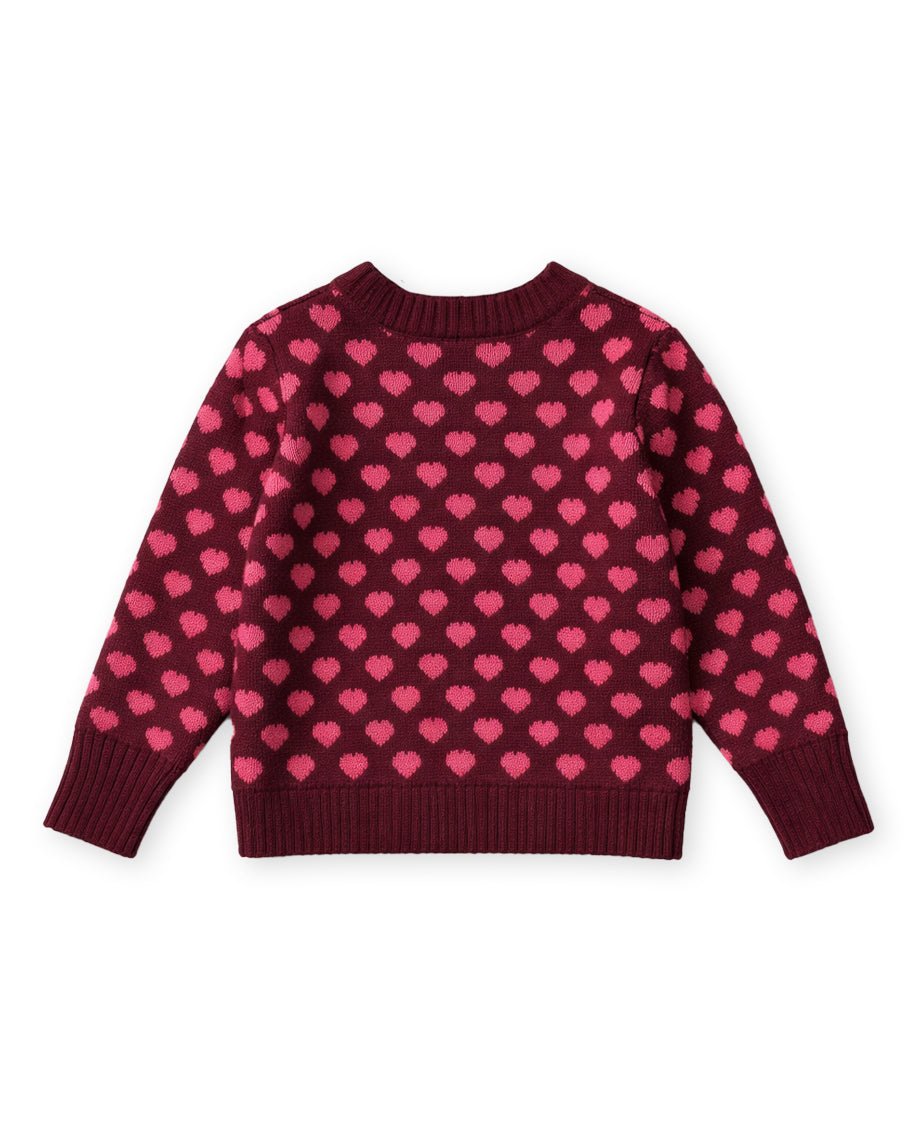 Fliink | Janie Cashmere Heart Trui | Burgundy - 5715435147200