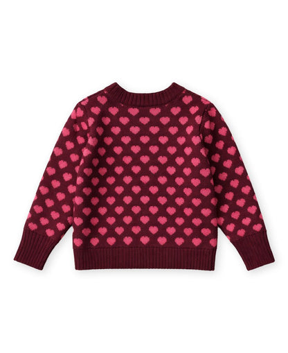 Fliink | Janie Cashmere Heart Trui | Burgundy - 5715435147200