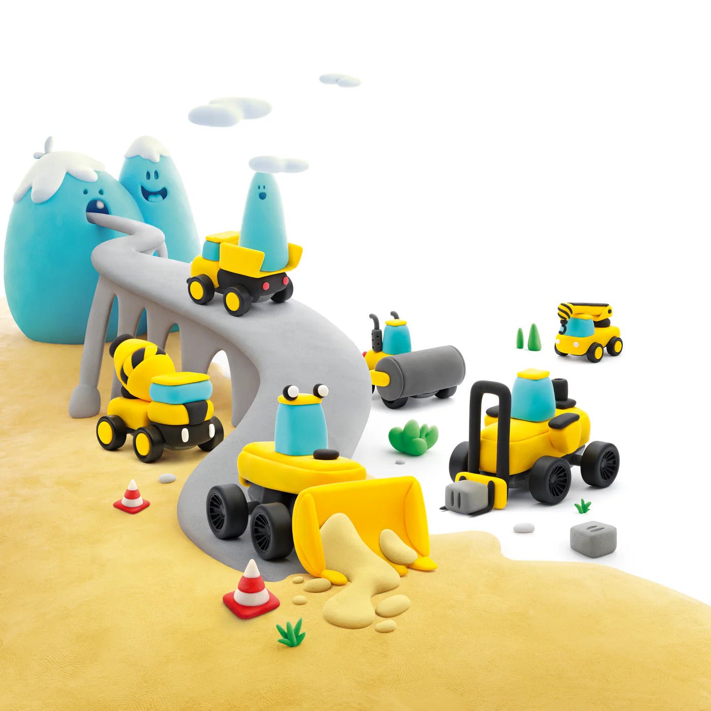HeyClay | Construction Vehicles | 12 Cans - 4897105244417