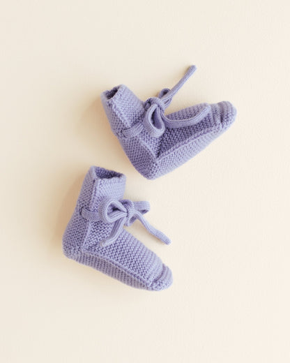 Hvid | Babyslofjes 0 - 9m | Lila - 