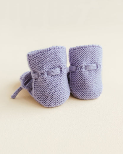Hvid | Babyslofjes 0 - 9m | Lila - 
