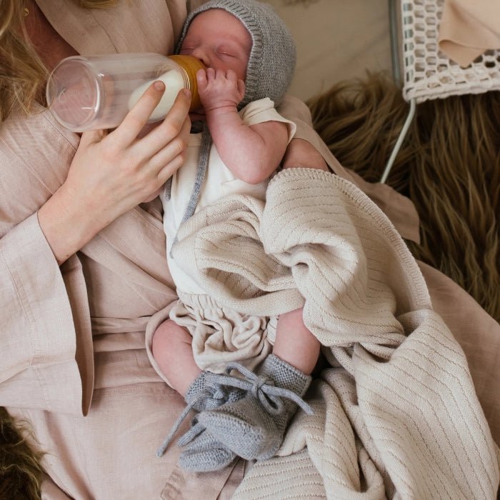 Hvid | Babyslofjes | Grey Melange - 