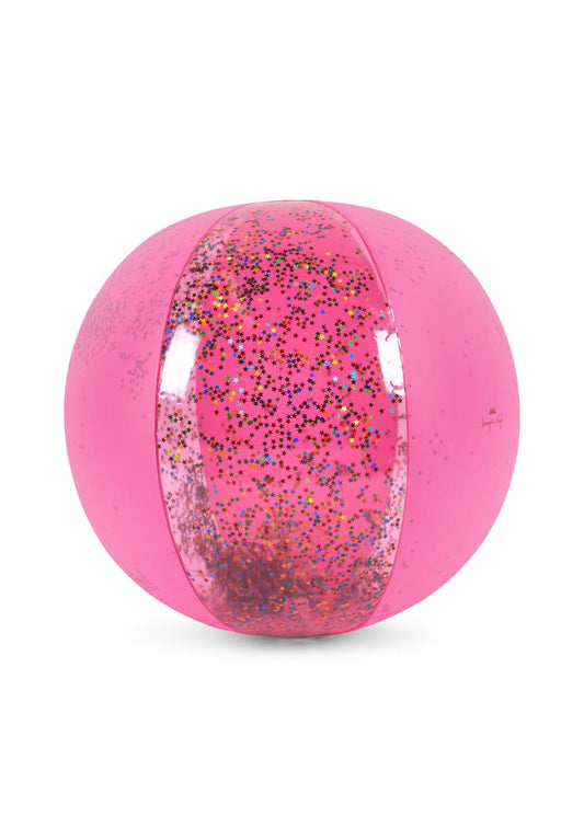 Konges Slojd | Glitter Strandbal | Transparant Pink - 9503009590