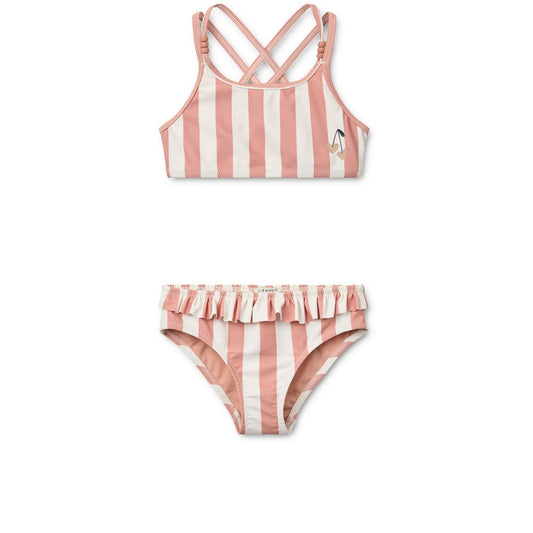 Liewood | Belle Gestreepte Bikini | Coral Blush - 5715493517854