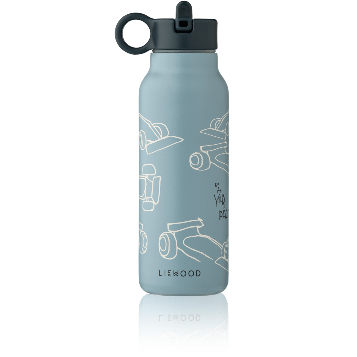 Liewood | Falk RVS Thermosfles 350 ml | Race Cars - 5715493553562