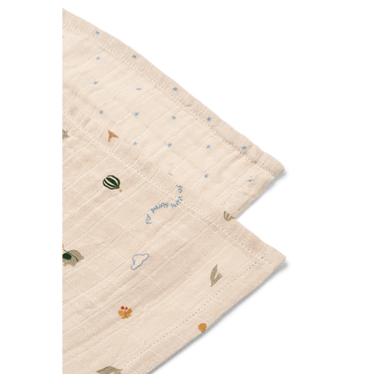 Liewood | Lewis Hydrofiele Doeken 2-pack | Star / Flying Mix - 5715493575298