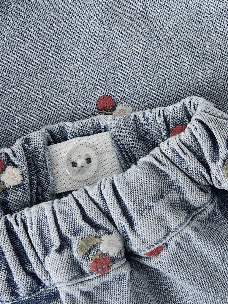 Lil' Atelier | Funda Loose Denim Shorts | Medium Blue Denim EMB - 5715833939780