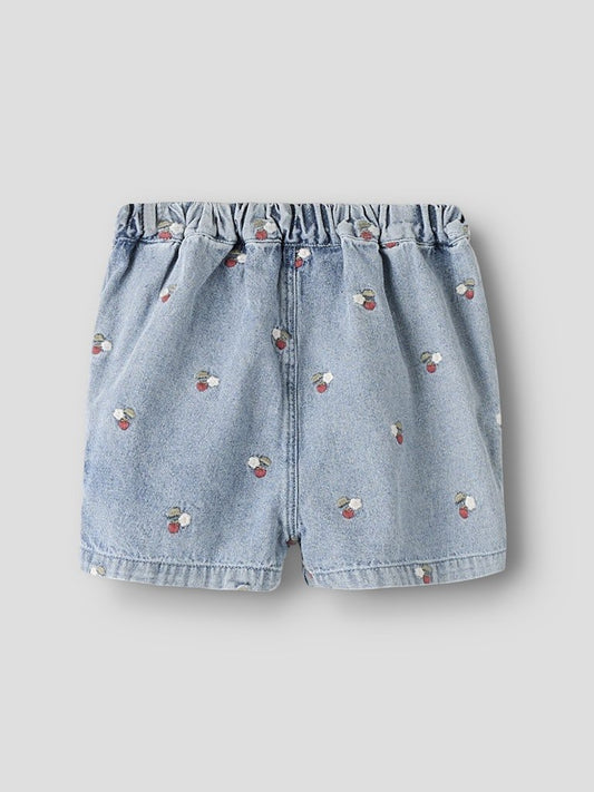 Lil' Atelier | Funda Loose Denim Shorts | Medium Blue Denim EMB - 5715833939780