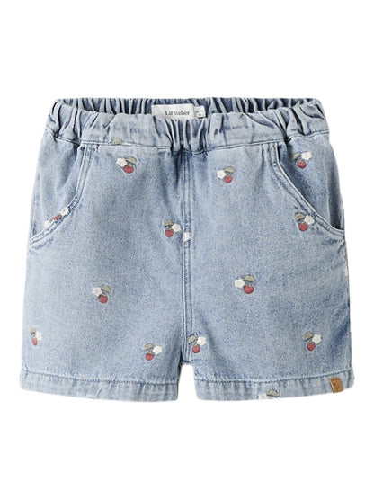 Lil' Atelier | Funda Loose Denim Shorts | Medium Blue Denim EMB - 5715833939780