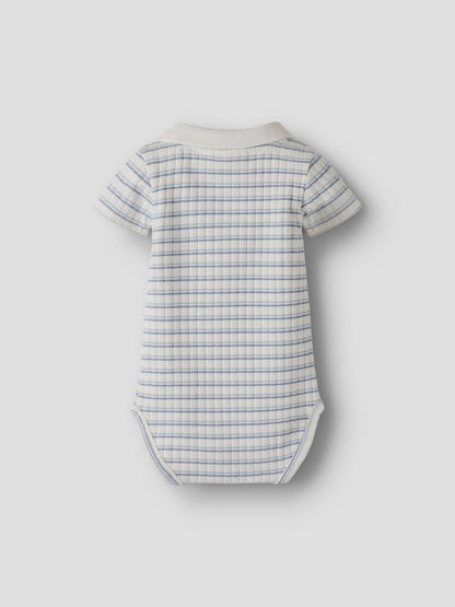 Lil' Atelier | Haldur Polo Romper | Coconut Milk Dusty Blue - 5715866104629