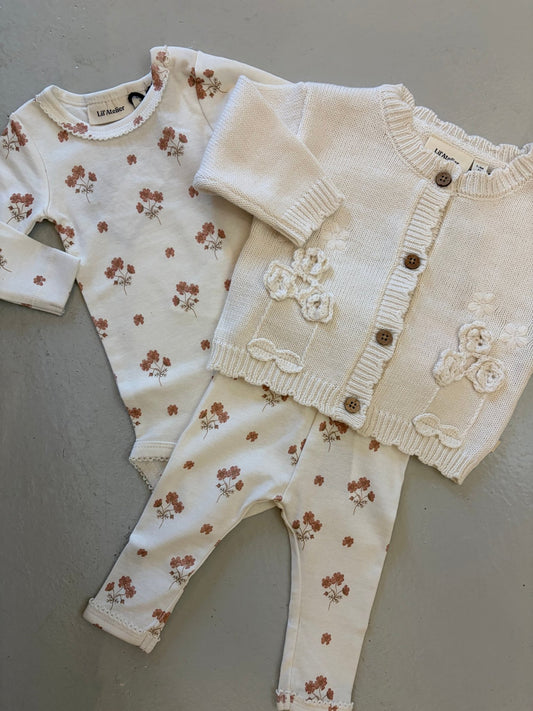 Lil Atelier | Layo Sin Slim Legging | Coconut Milk Pink Flower - 5715829603718