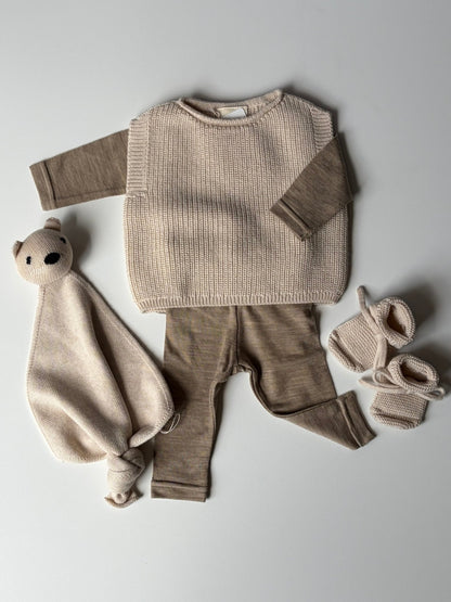Lil' Atelier | Nilo Wollen Romper | Sepia Tint Melange - 5715831036306