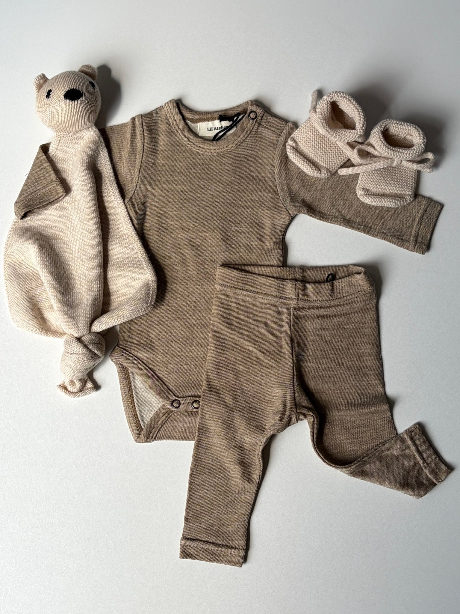 Lil' Atelier | Nilo Wollen Romper | Sepia Tint Melange - 5715831036306