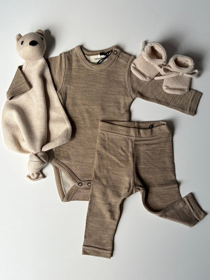 Lil' Atelier | Nilo Wollen Romper | Sepia Tint Melange - 5715831036306