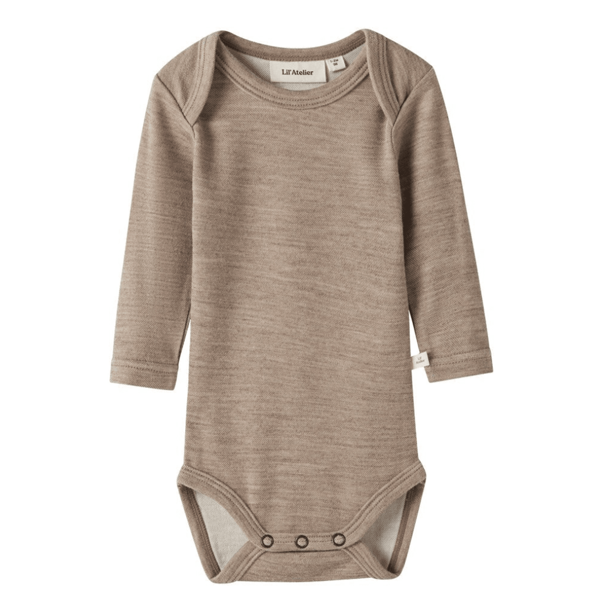 Lil' Atelier | Nilo Wollen Romper | Sepia Tint Melange - 5715831036306
