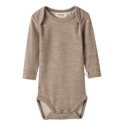 Lil' Atelier | Nilo Wollen Romper | Sepia Tint Melange - 5715831036306
