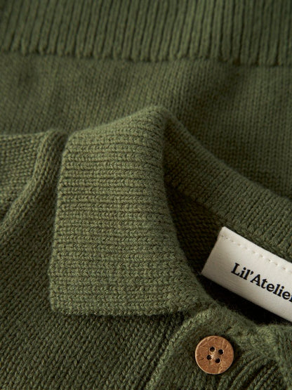 Lil' Atelier | Olo Gebreide Polo Baby | Cypress - 5715905430719
