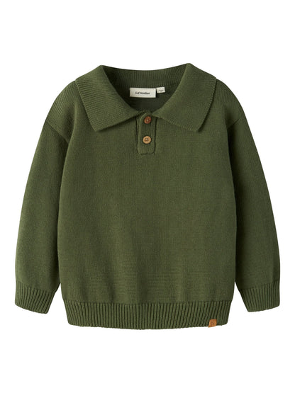 Lil' Atelier | Olo Gebreide Polo | Cypress - 5715905448332