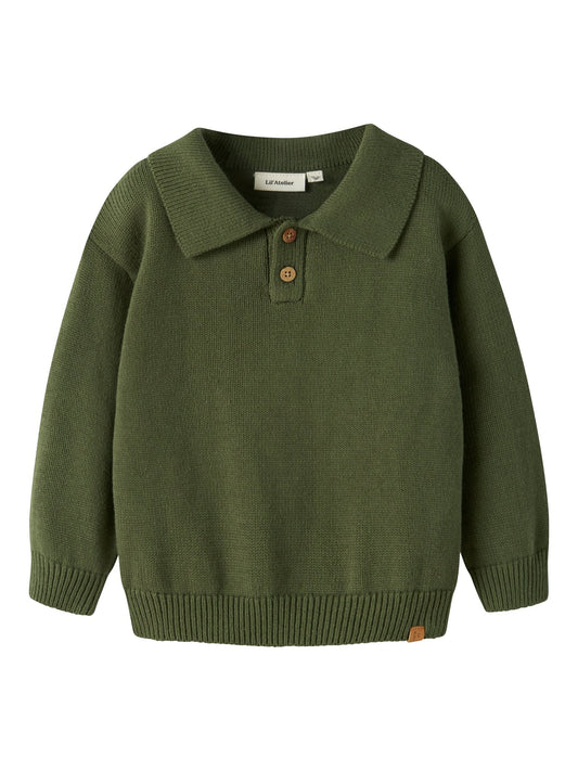 Lil' Atelier | Olo Gebreide Polo | Cypress - 5715905448332