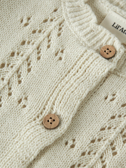 Lil' Atelier | Oplea Gebreid Vest Baby | Turtledove - 5715905431143