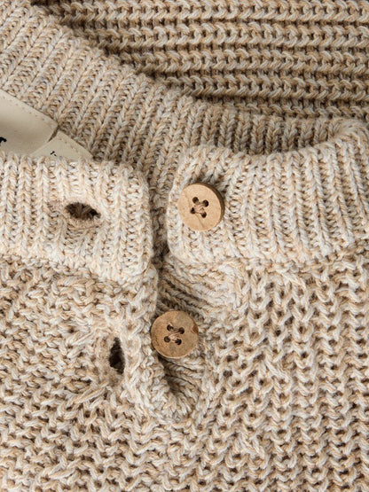 Lil' Atelier | Rokkos Gebreide Trui Baby | White Pepper Melange - 5715909585606