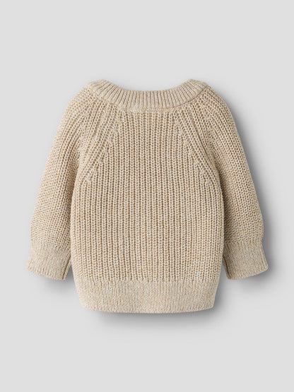 Lil' Atelier | Rokkos Gebreide Trui Baby | White Pepper Melange - 5715909585606