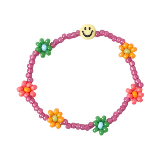 LOVEissue | Armband Daisy Smiley | Plum - 