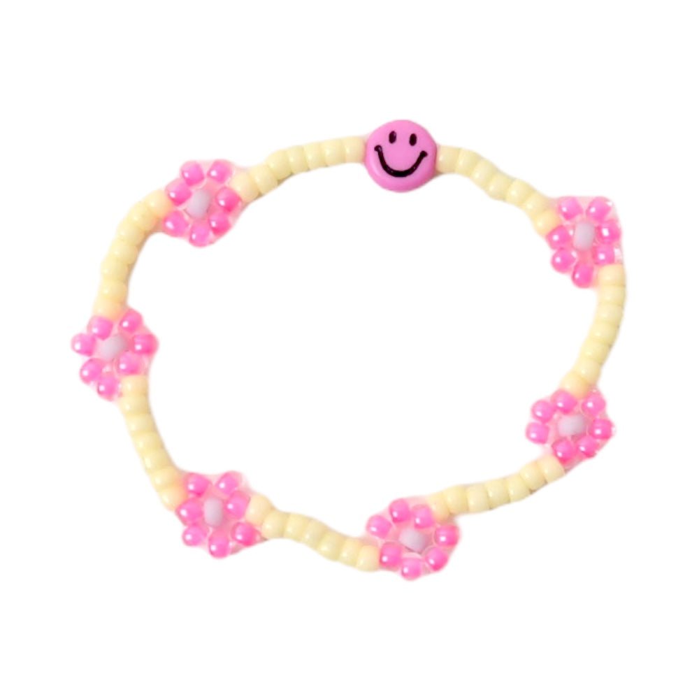 LOVEissue | Armband Daisy Smiley | Sunshine/Fuchsia - 