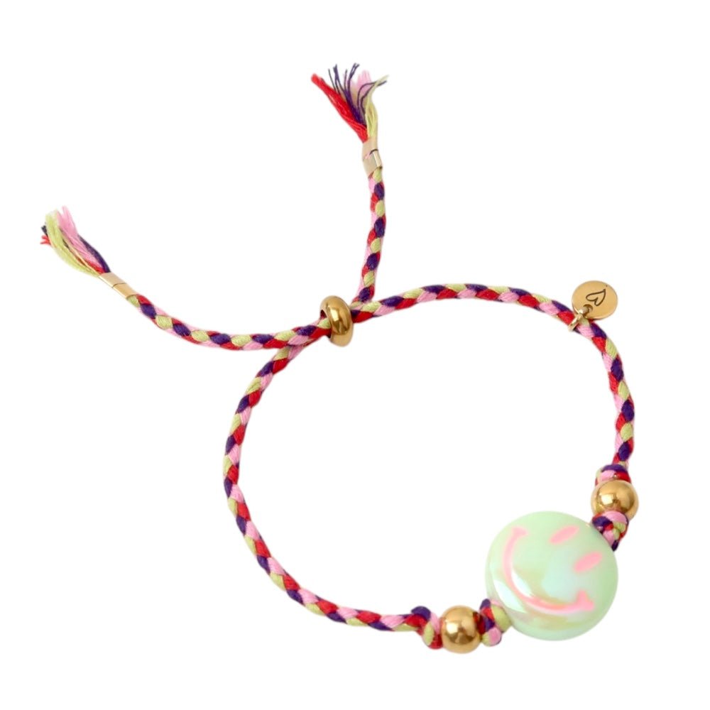 LOVEissue | Armband Happy Smiley | Groen/Rood - 