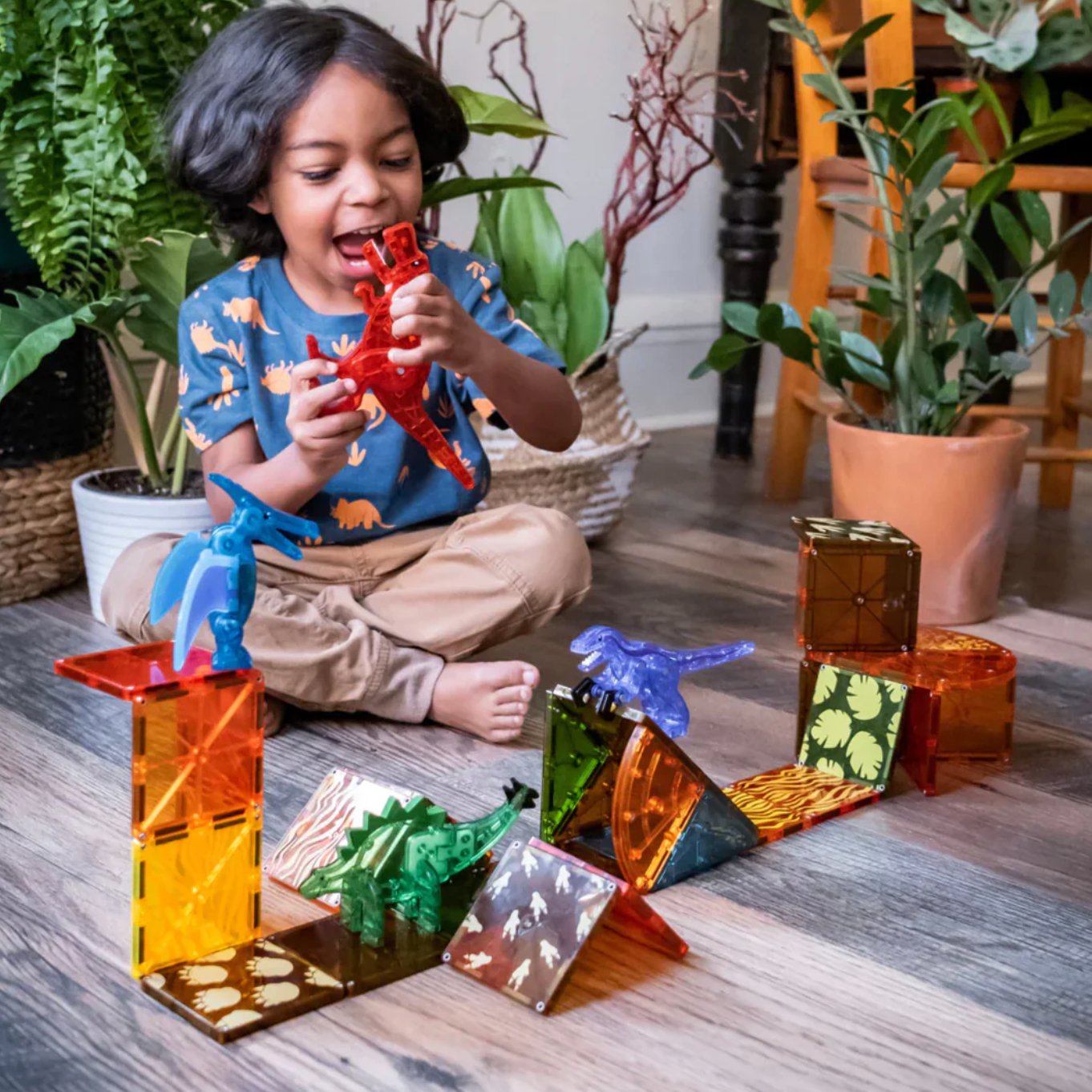 Magna - Tiles | Dino World Magnetische Tegels | 40 stuks | Multi Color - 