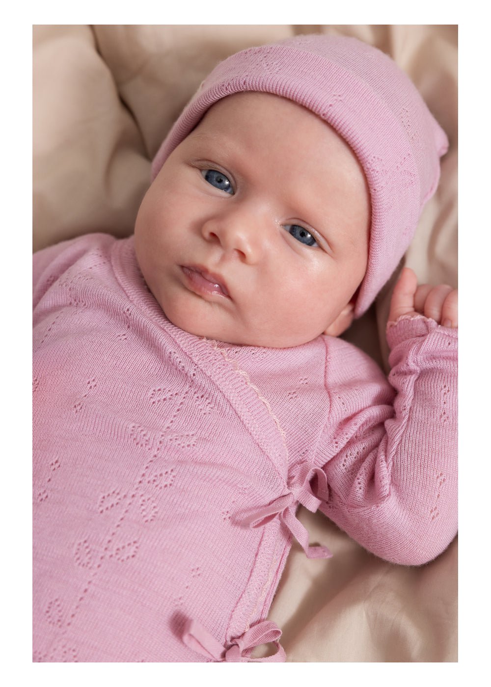 MarMar | Aiko Newborn Pointelle Muts Wol | Soft Berry - 5715522367160
