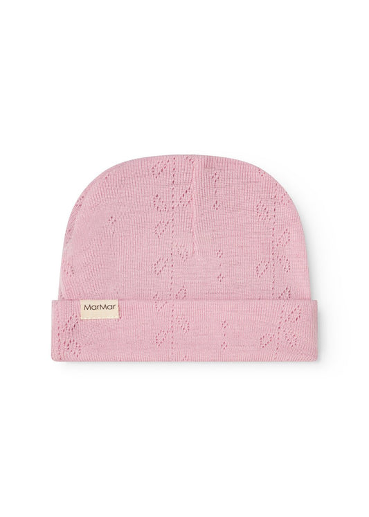 MarMar | Aiko Newborn Pointelle Muts Wol | Soft Berry - 5715522367160