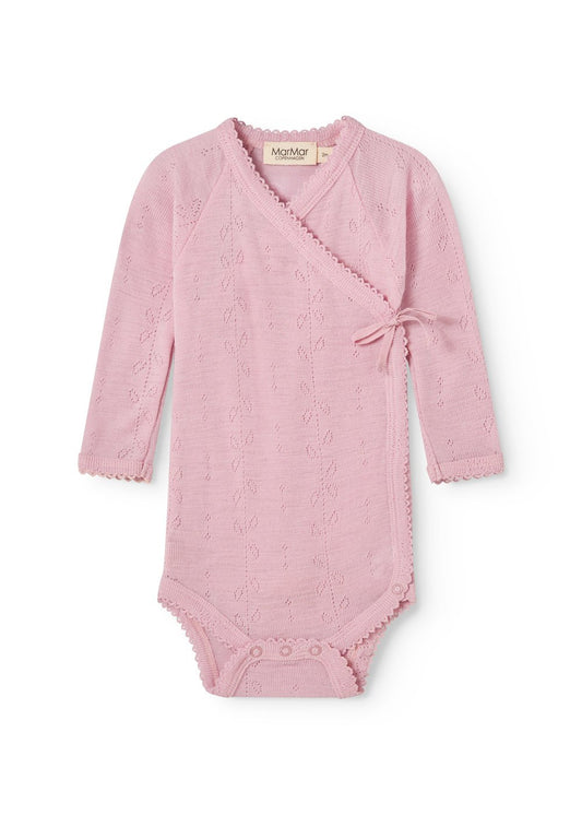 MarMar | Belita Pointelle Overslagromper Wol | Soft Berry - 5715522366804