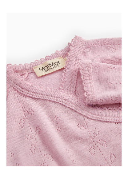 MarMar | Belita Pointelle Overslagromper Wol | Soft Berry - 5715522366804