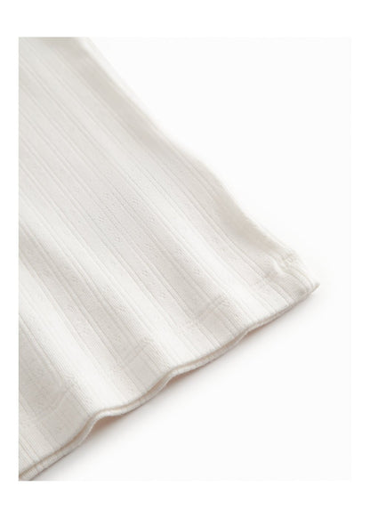 MarMar | Tamra Pointelle Shirt | Gentle White - 5715522340606