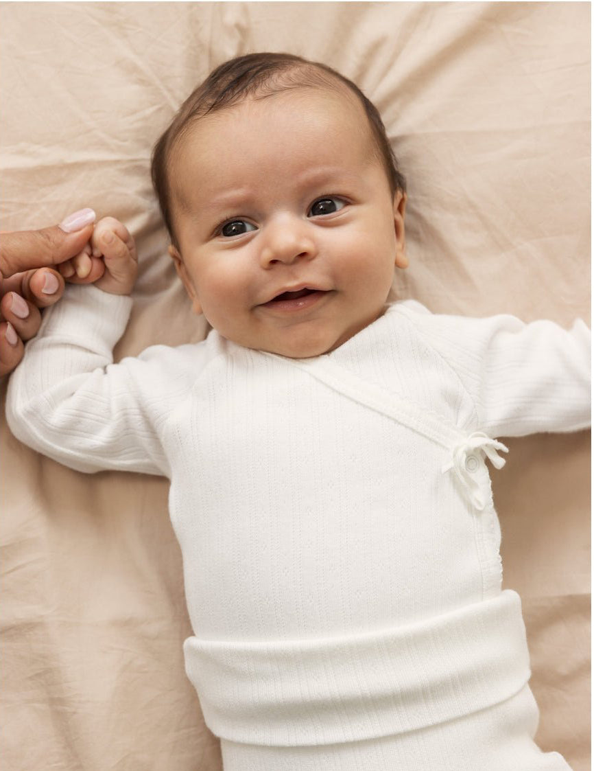 MarMar | Tut Wrap Longsleeve Pointelle | Gentle White - 5715522338818