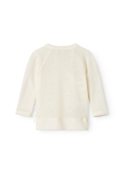 MarMar | Tut Wrap Longsleeve Pointelle Wol | Natural - 5711529583169