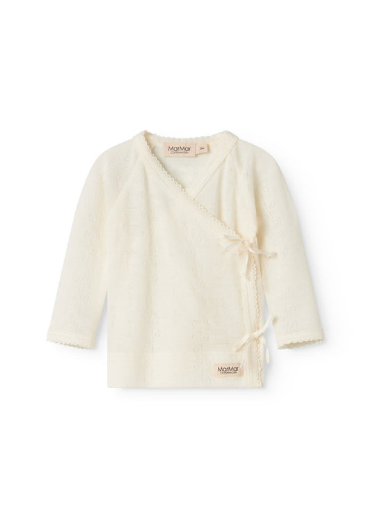 MarMar | Tut Wrap Longsleeve Pointelle Wol | Natural - 5711529583169