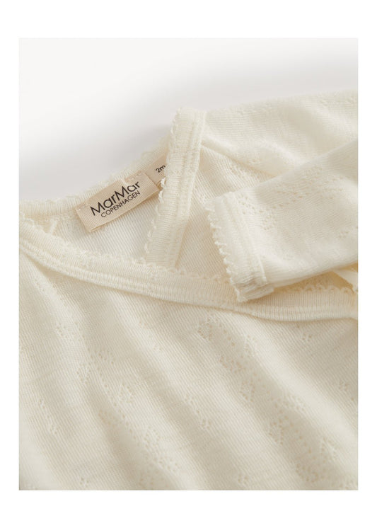 MarMar | Tut Wrap Longsleeve Pointelle Wol | Natural - 5711529583169