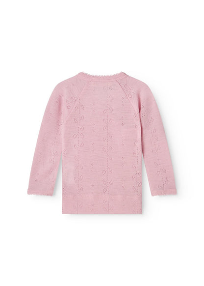 MarMar | Tut Wrap Longsleeve Pointelle Wol | Soft Berry - 5715522366866
