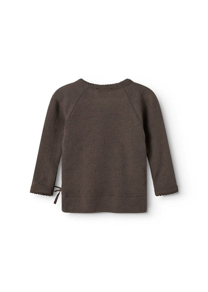 MarMar | Tut Wrap Longsleeve Pointelle Wol | Terre - 5711529583404