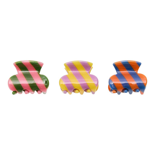 Mimi & Lula | Striped Mini Claw Clips | Bright Multi - 