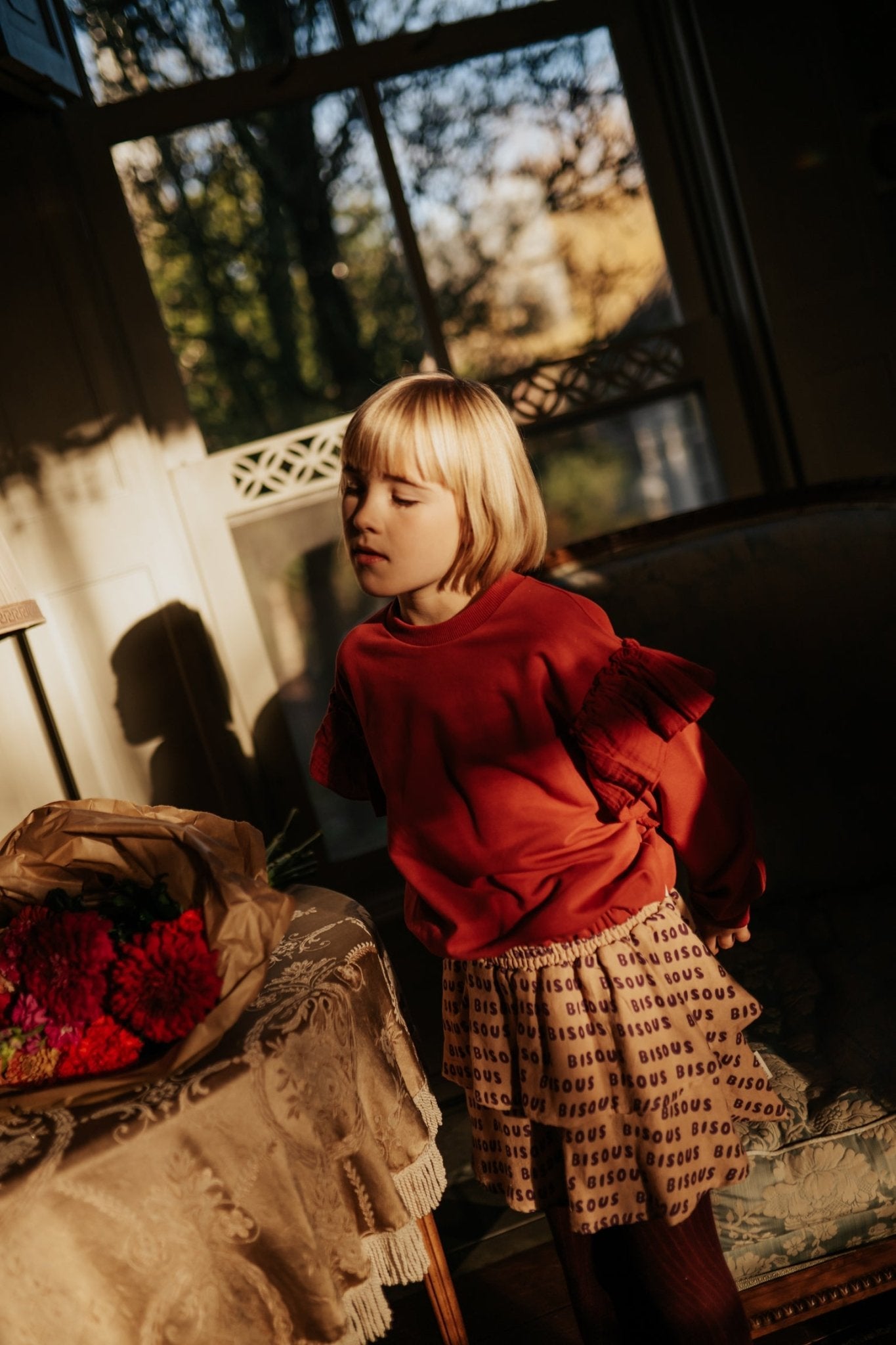 Petit Blush | Mini Smock Skirt Bisous | Cork/Purple - 6152103792796