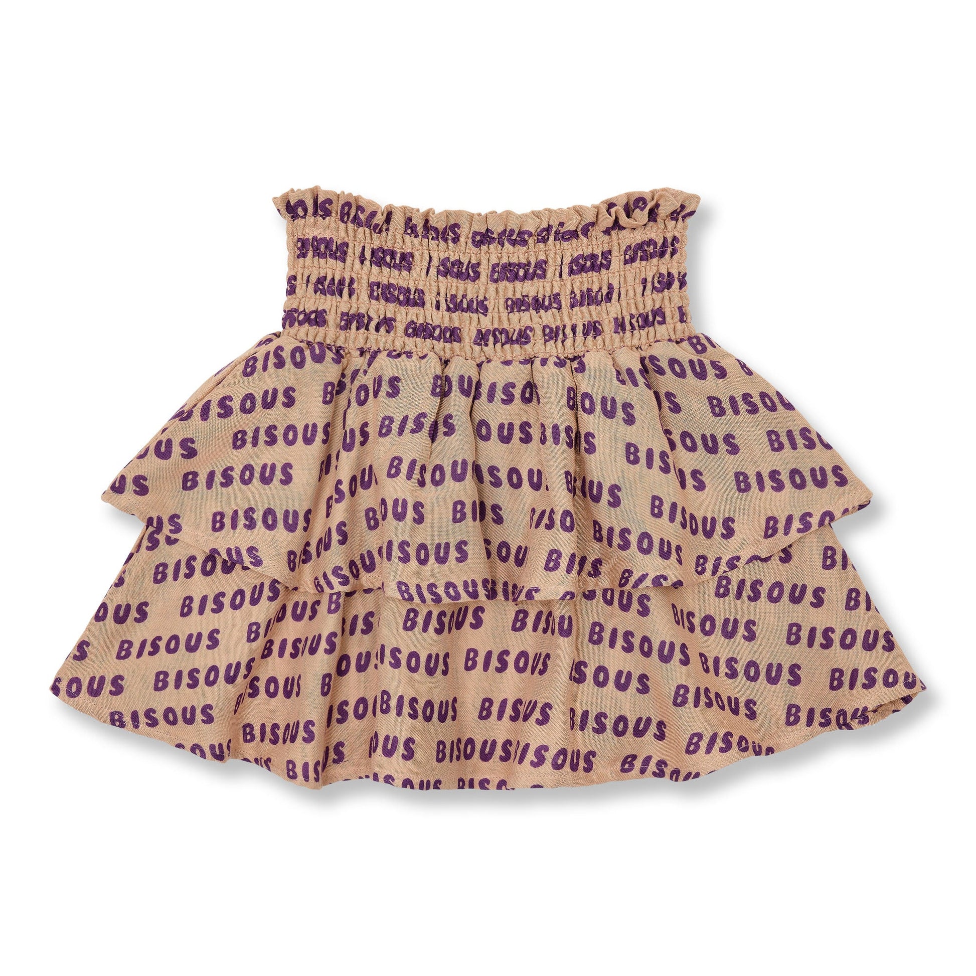Petit Blush | Mini Smock Skirt Bisous | Cork/Purple - 6152103792796