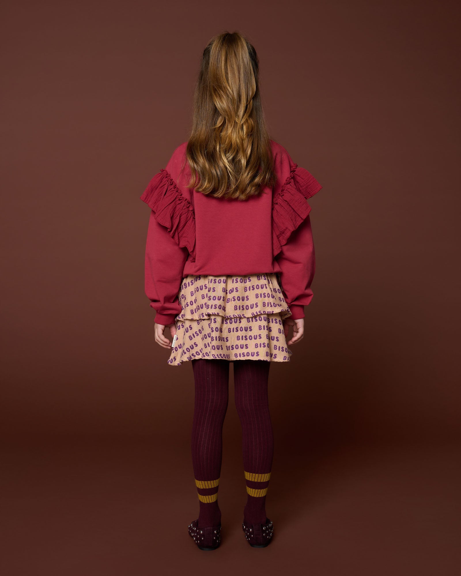 Petit Blush | Mini Smock Skirt Bisous | Cork/Purple - 6152103792796