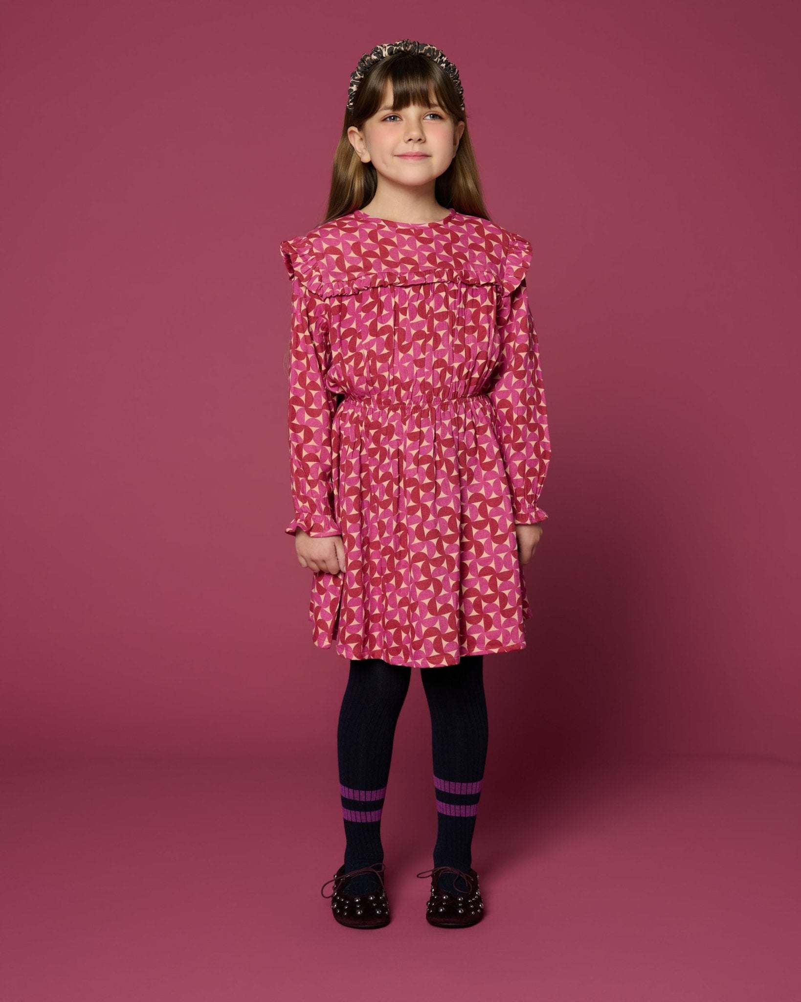 Petit Blush | Ruffle Dress Grafic | Multi Color - 6152104571574