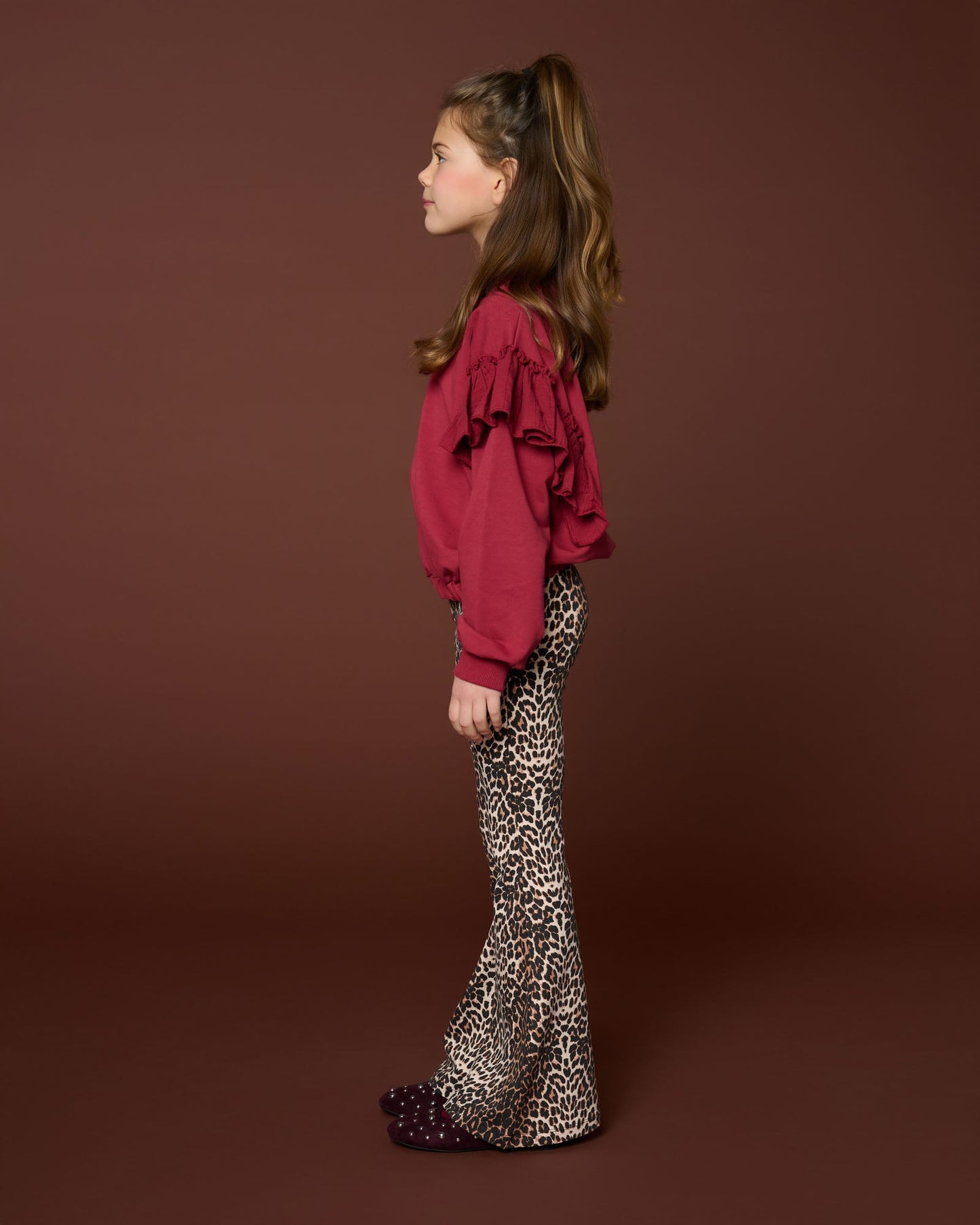 Petit Blush | Ruffle Sweater | Garnet - 6152103053033