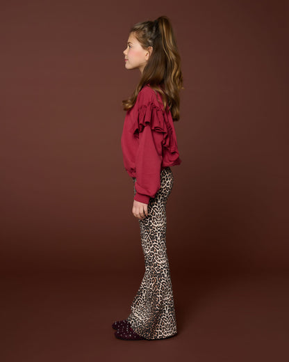 Petit Blush | Ruffle Sweater | Garnet - 6152103053033